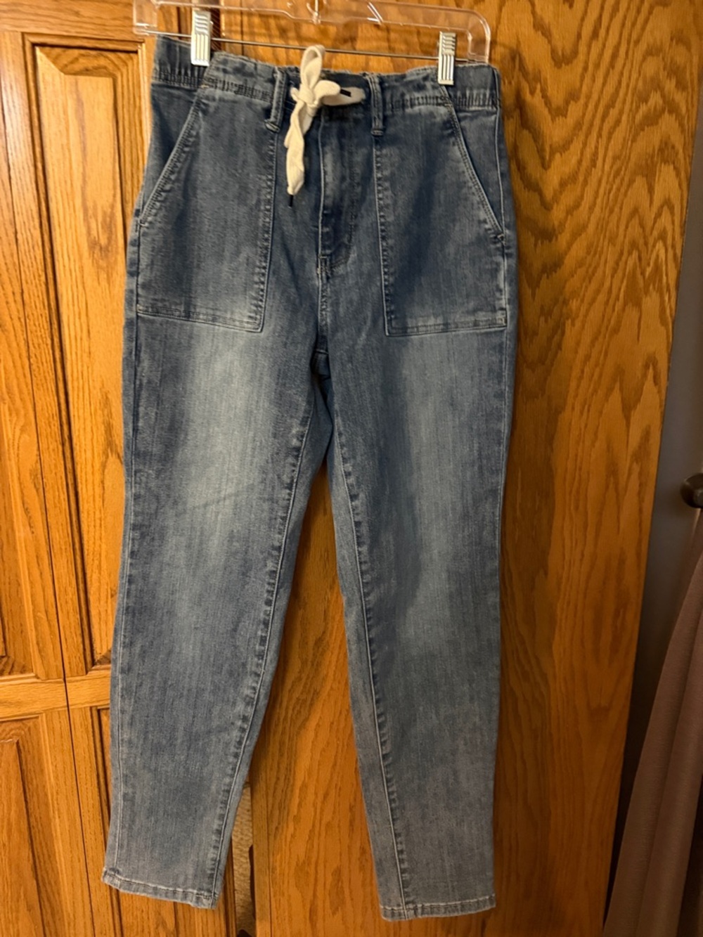 Judy Blue Casual High-Waist Light Wash Denim Pants with Drawstring